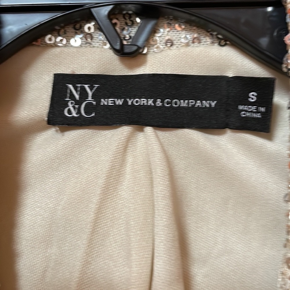 Single Breasted Sequin Embellished Champagne Blaz… - image 6